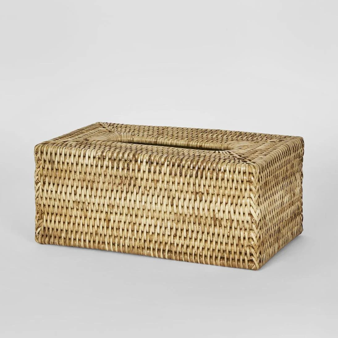 Paume Rattan Rectangle Tissue Box Cover Natural