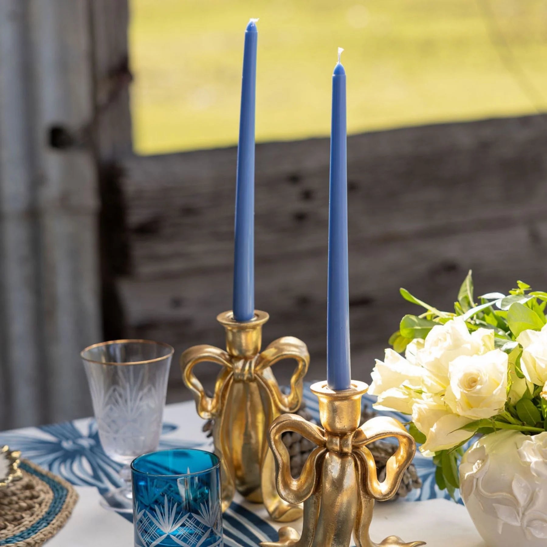 Dark Blue Taper Candles (Set of 4)
