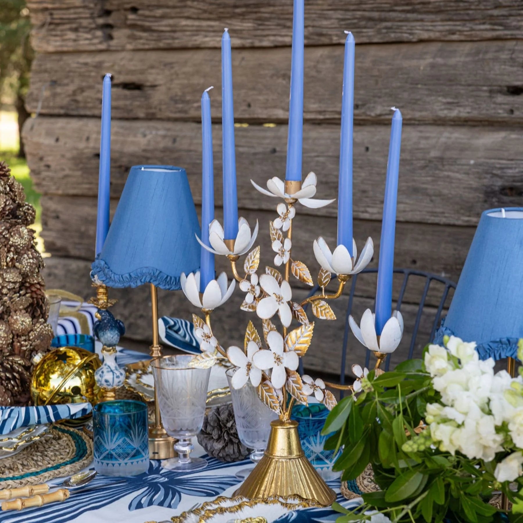 Dark Blue Taper Candles (Set of 4)