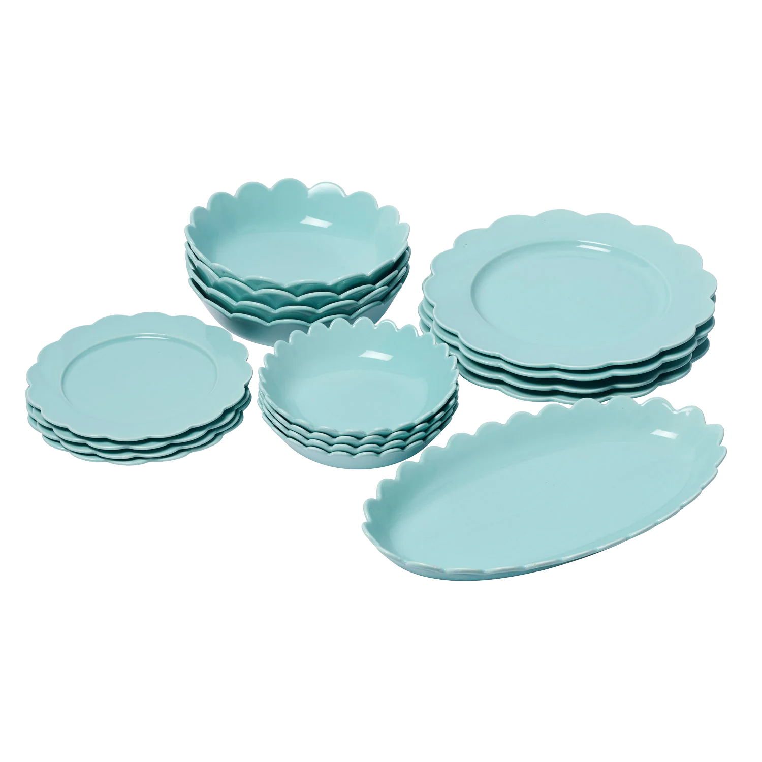 Round House - Scallop Dining Set - 17 Pieces
