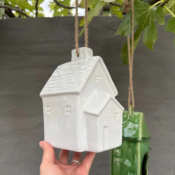 Mode Bird House White 14x11x18cm