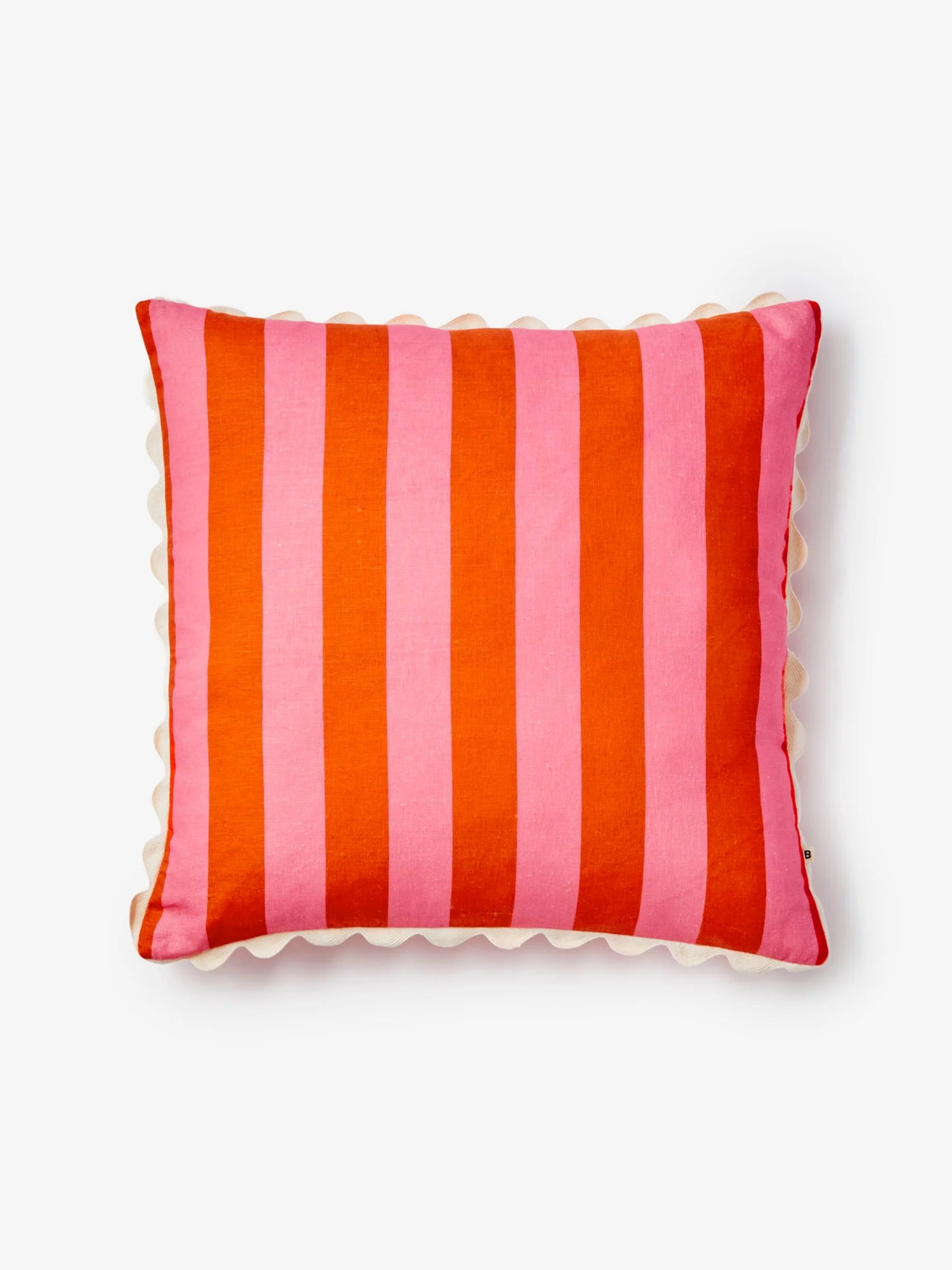 Bonnie & Neil Bold Stripe Sorbet Linen Cushion 60cm