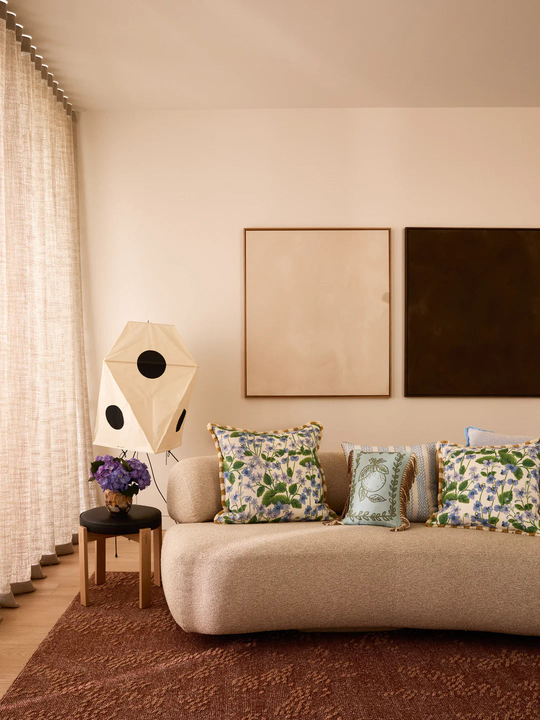 Bonnie & Neil Lilas Blue Linen Cushion 50cm