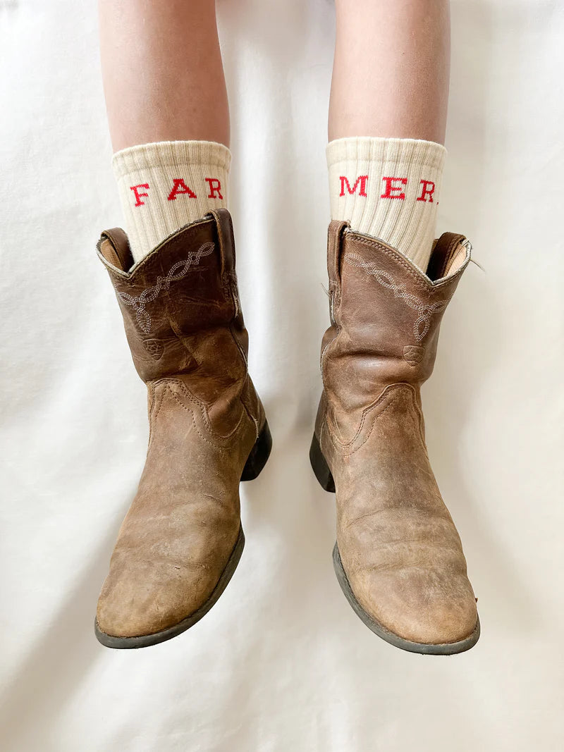 FAR MER. Beige Boot Socks