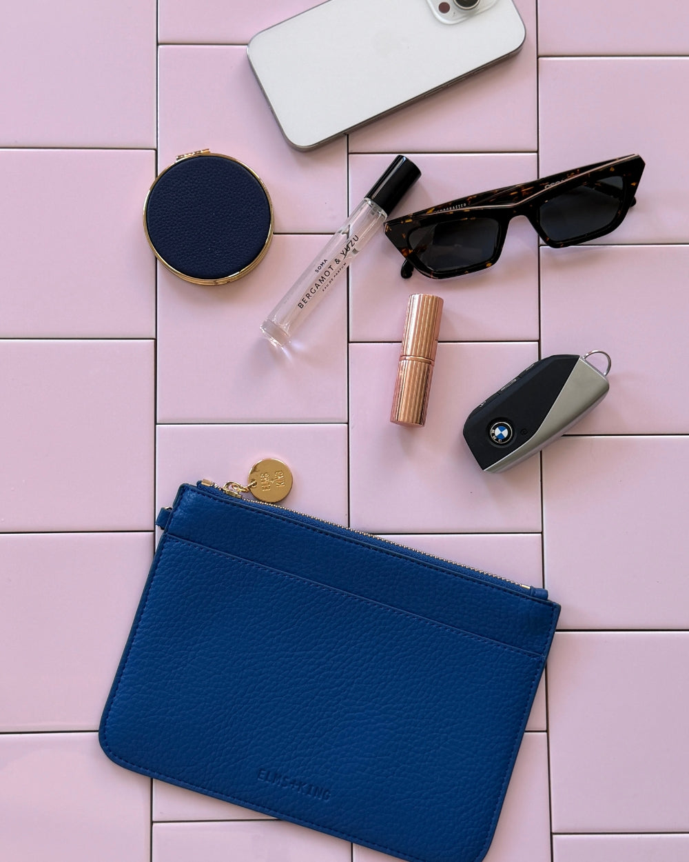 Elms + King Flat Pouch - Cobalt