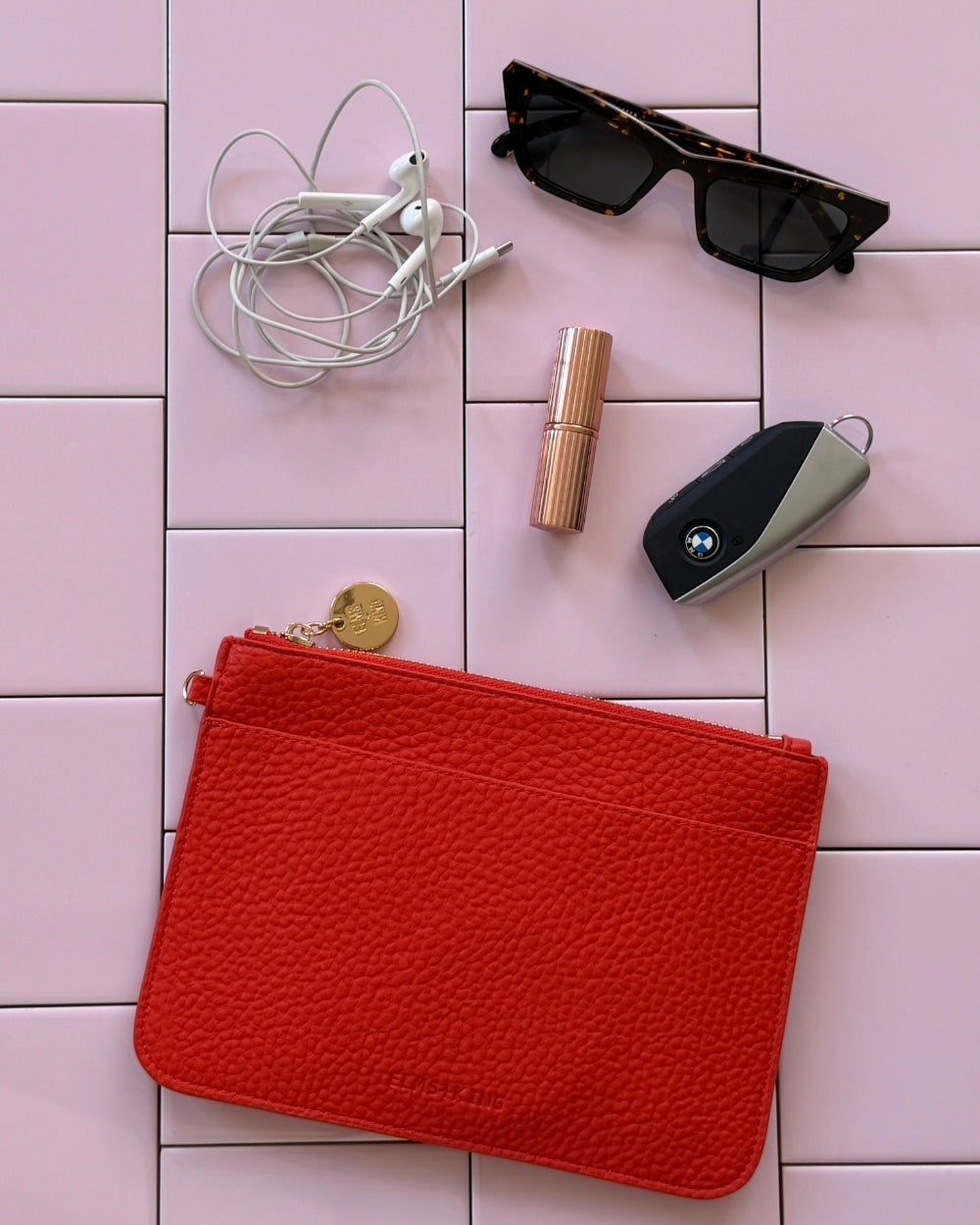 Elms + King Flat Pouch - Poppy