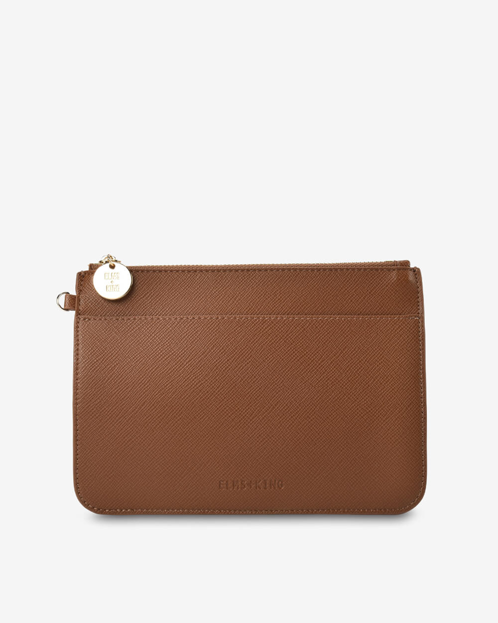 Elms + King Flat Pouch - Tan Saffiano