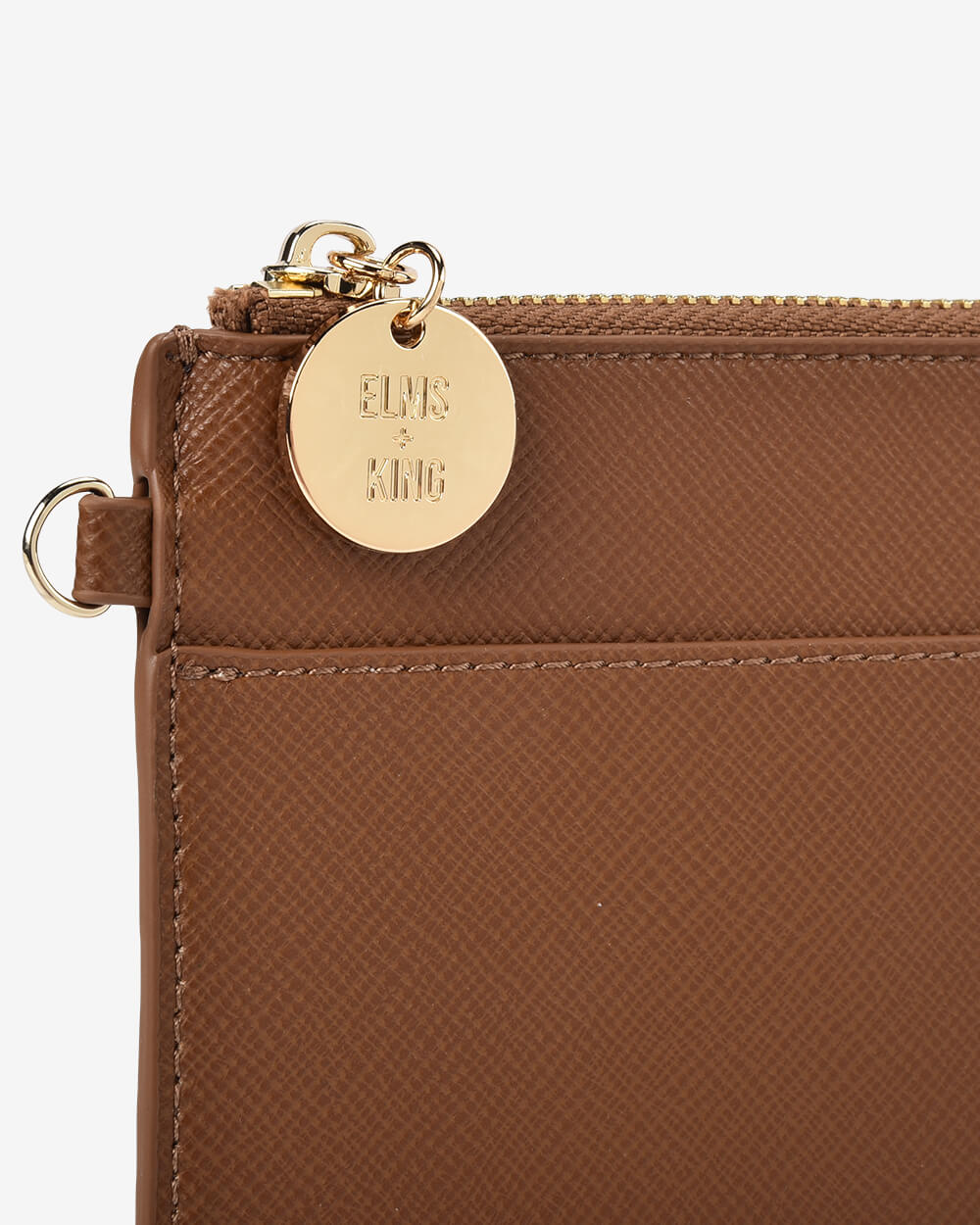 Elms + King Flat Pouch - Tan Saffiano