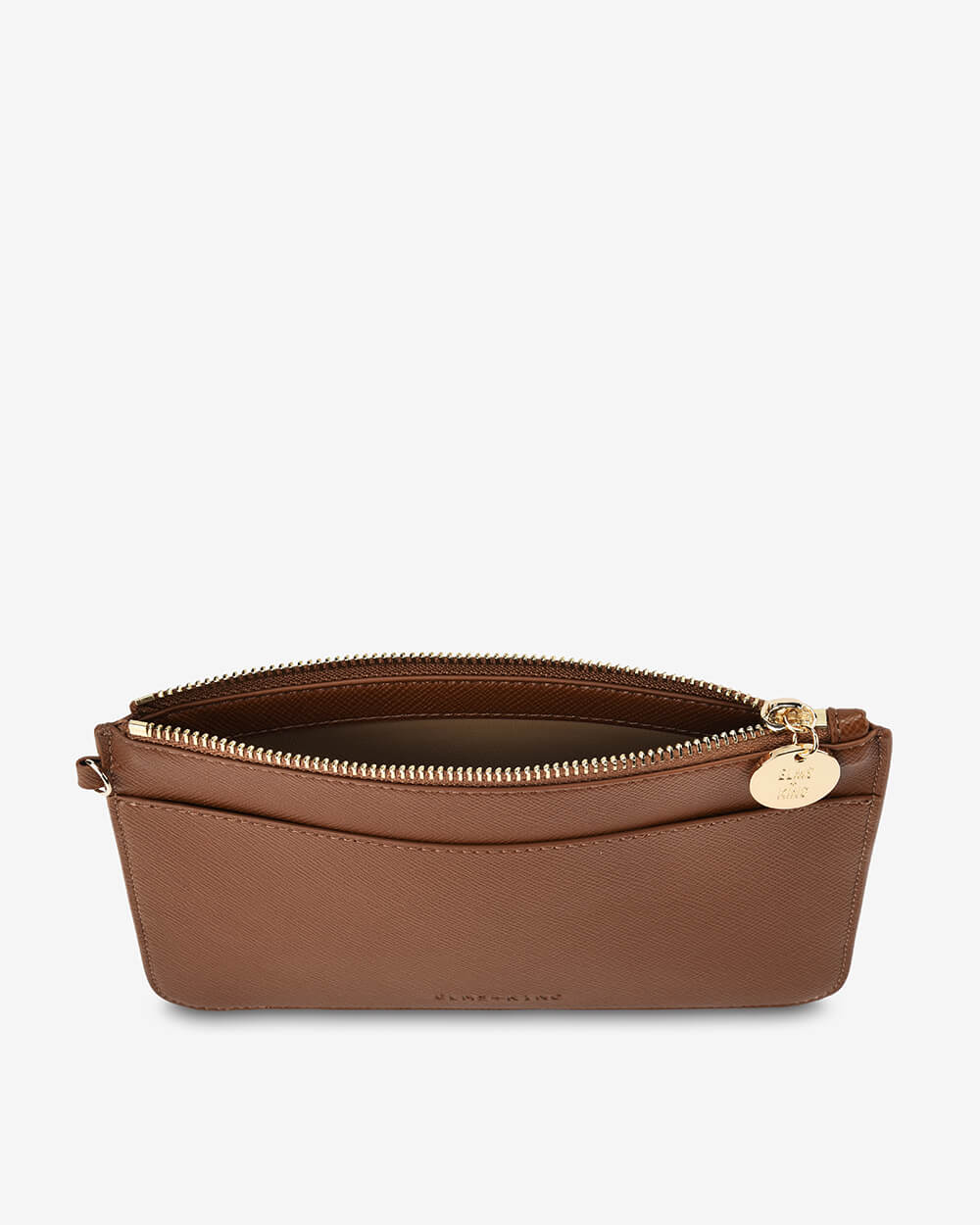 Elms + King Flat Pouch - Tan Saffiano