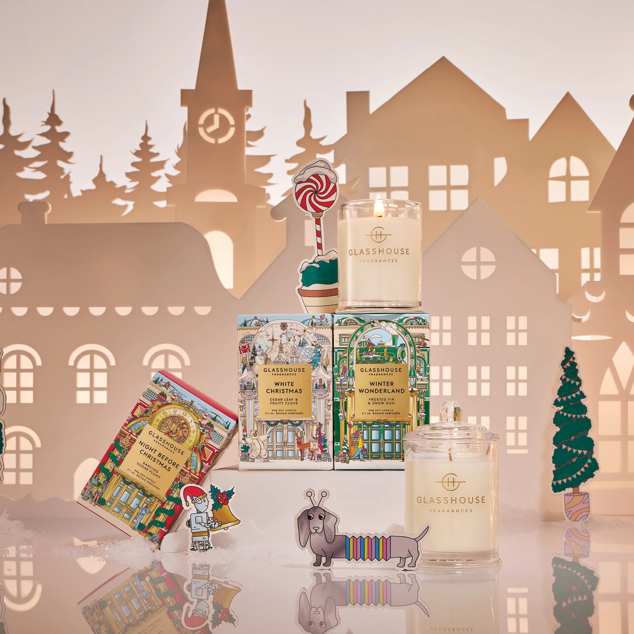 Glasshouse Christmas Candle Trio 60g