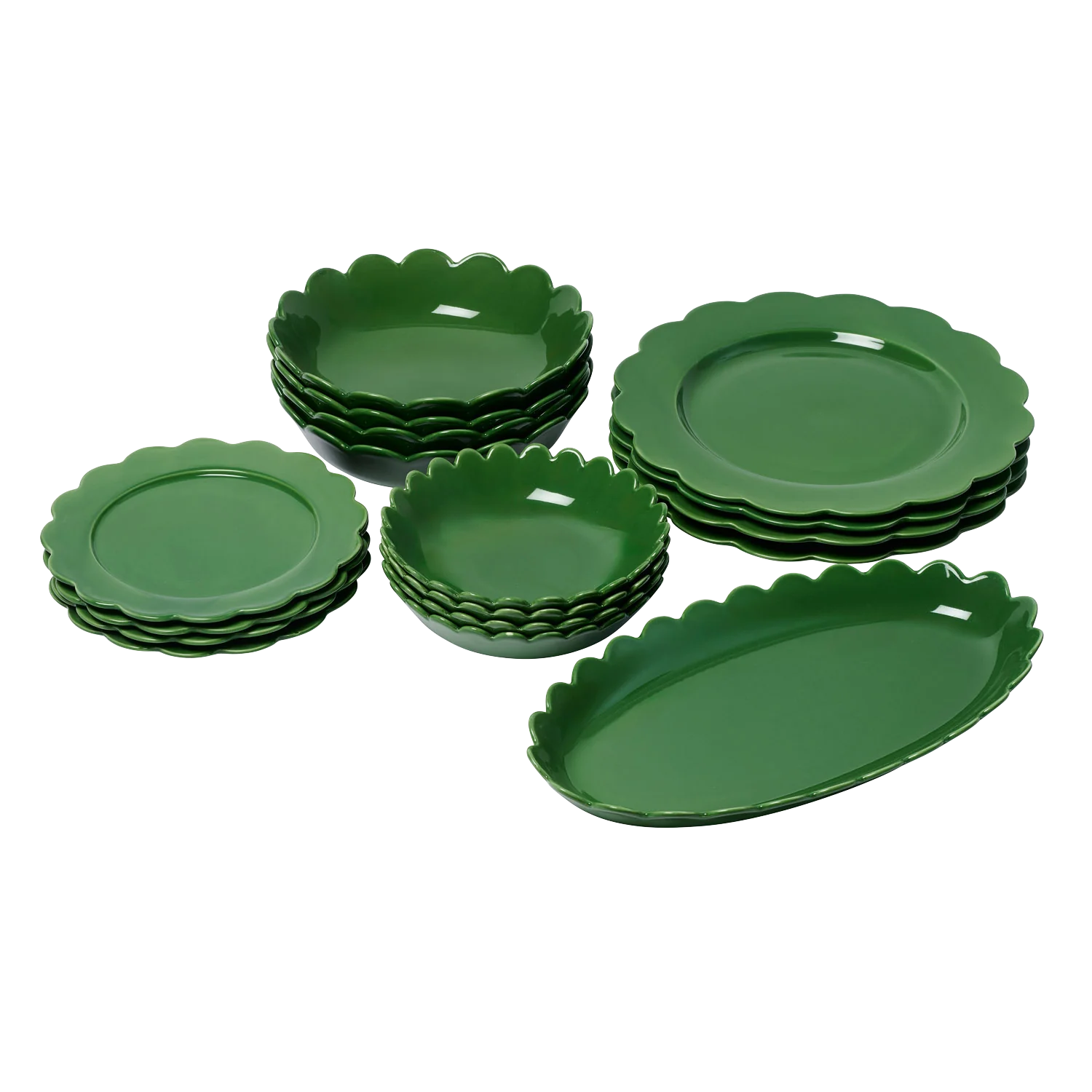 Round House - Scallop Dining Set - 17 Pieces