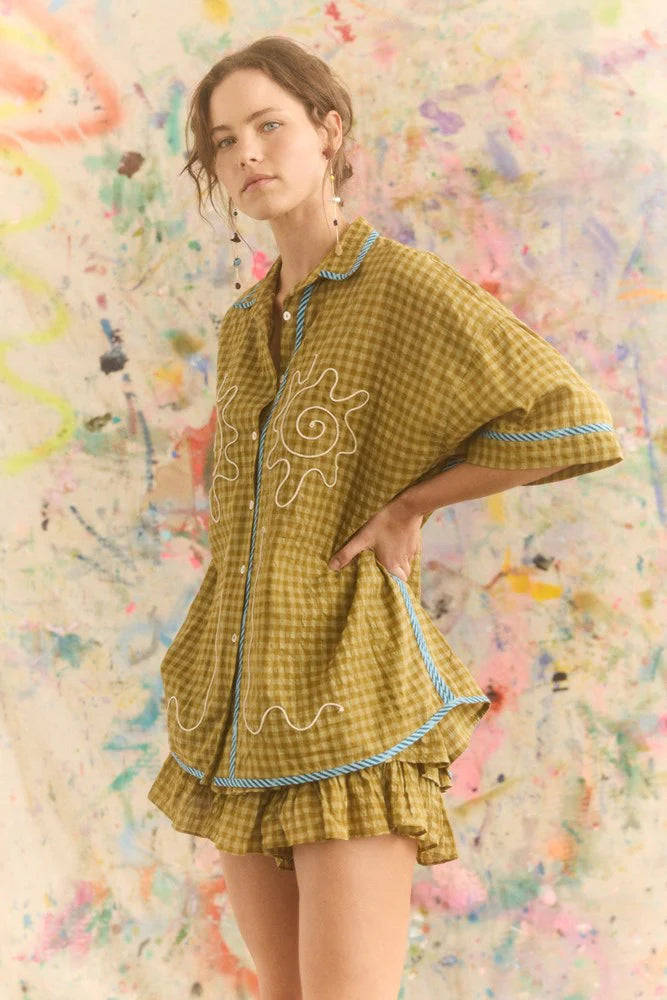 Kinga Csilla Hulia Check Token Shirt & Fae Frill Skort