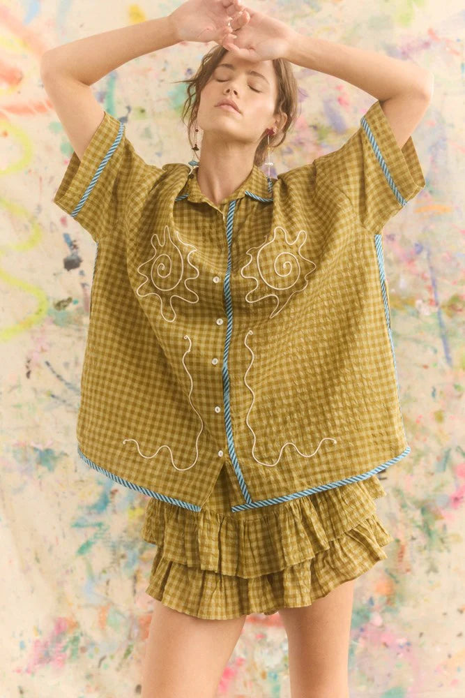 Kinga Csilla Hulia Check Token Shirt & Fae Frill Skort