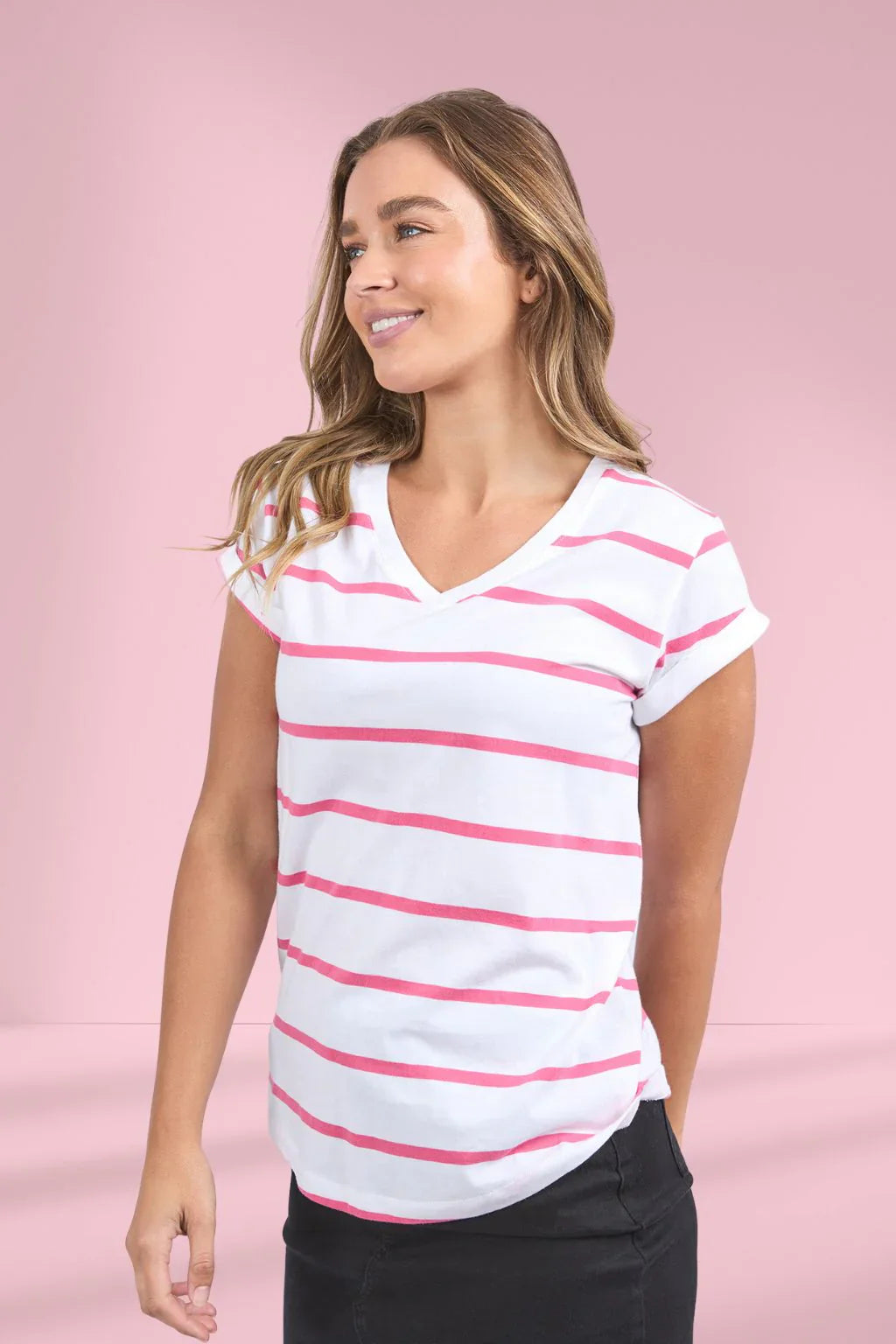 Foxwood Manly Stripe Vee Tee