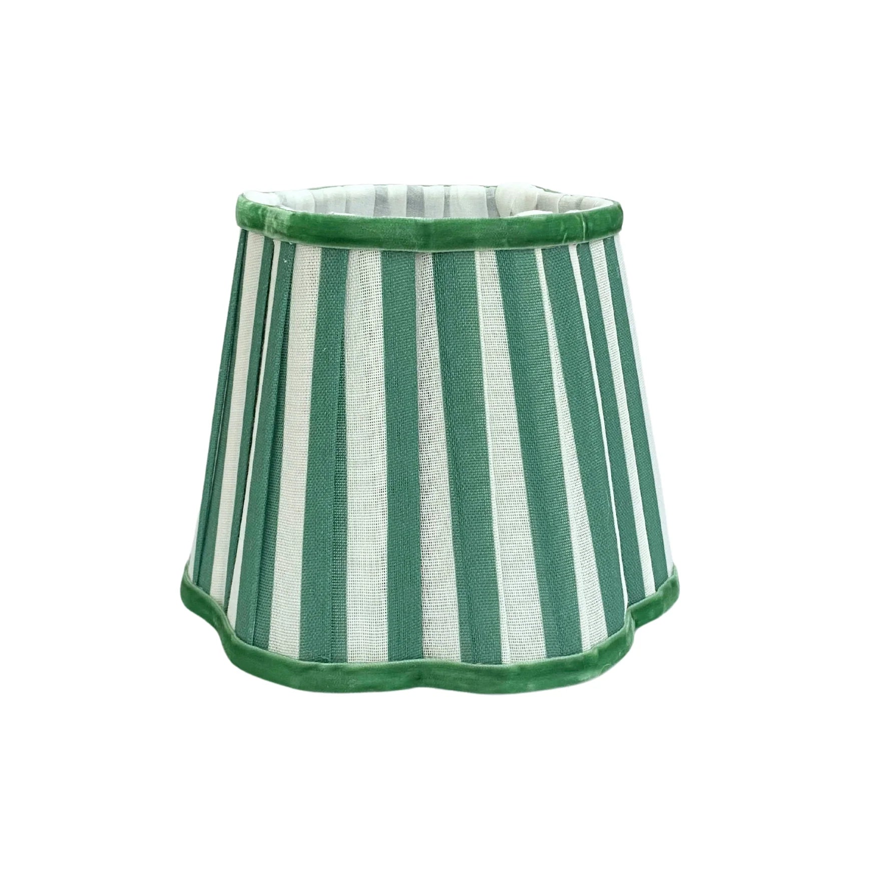 Green Stripe Scallop Lamp Shade