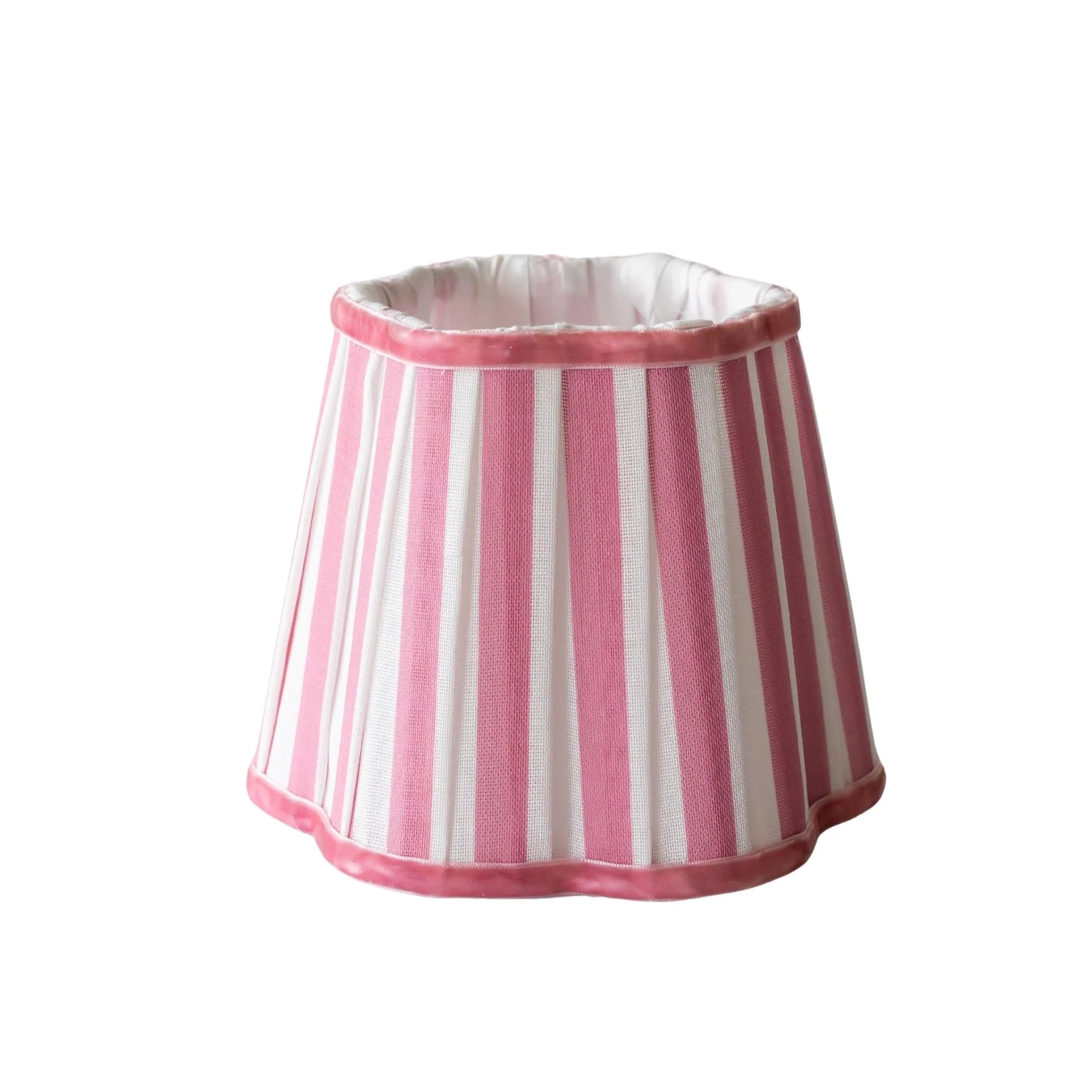 Pink Stripe Scallop Lamp Shade