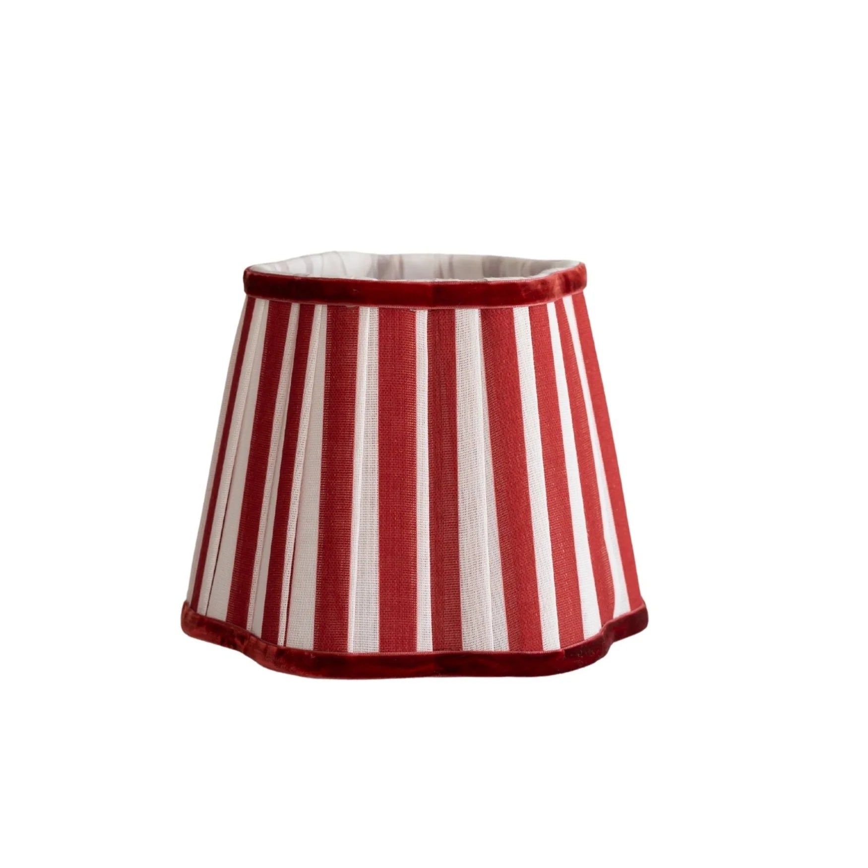 Red Stripe Scallop Lamp Shade