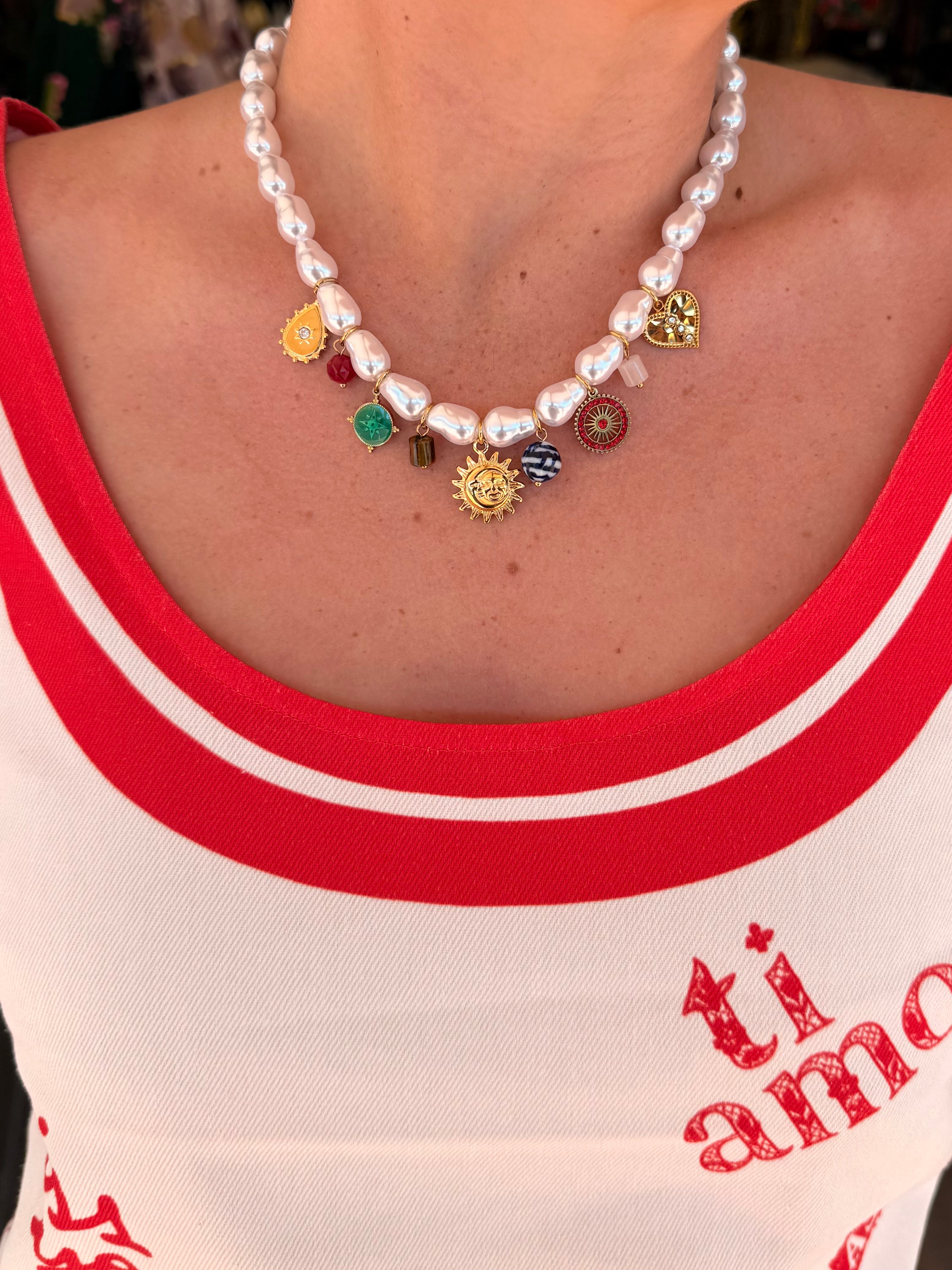Pearl Charm Necklace