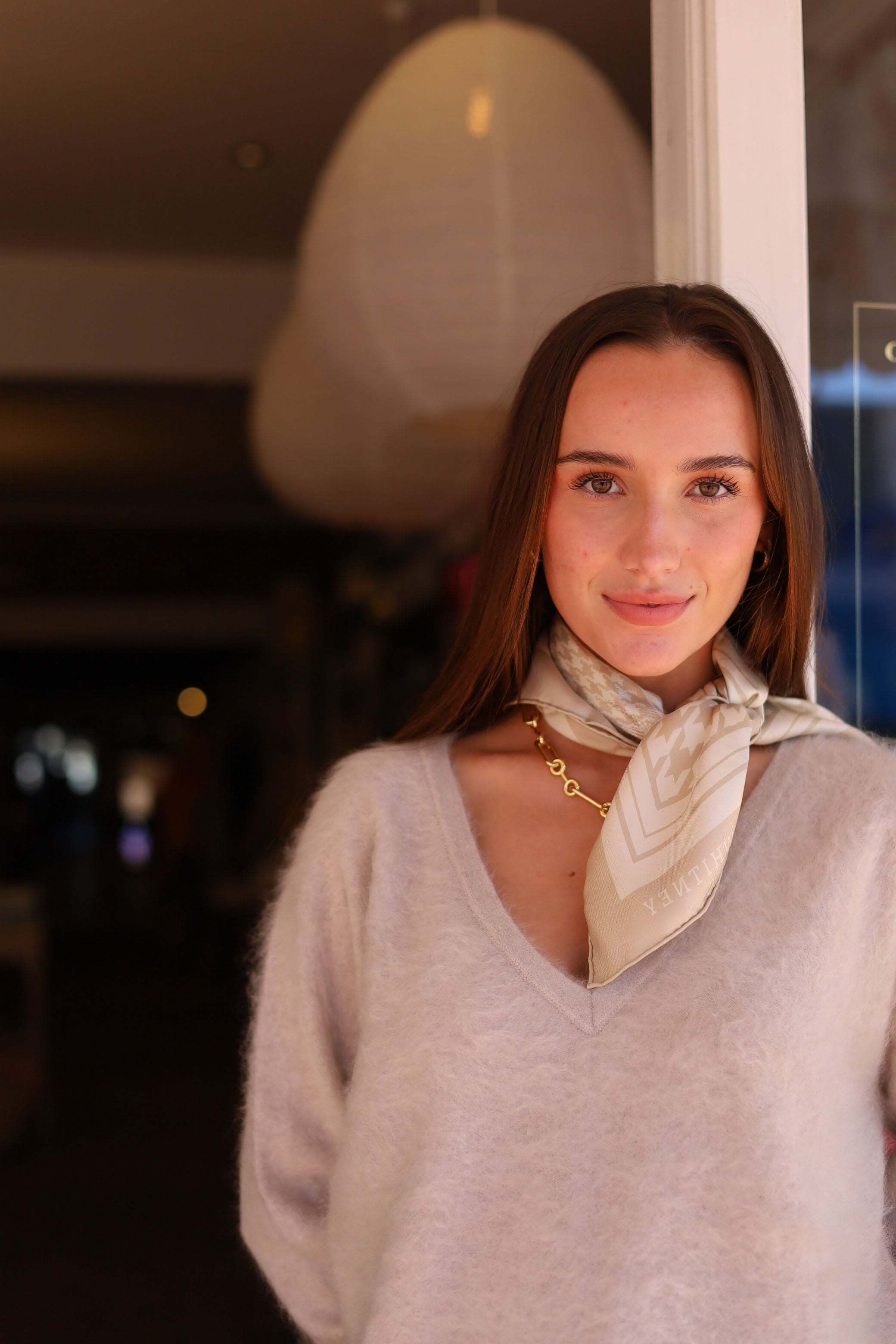 Grace and May V Neck Brushed Cashmere Knit