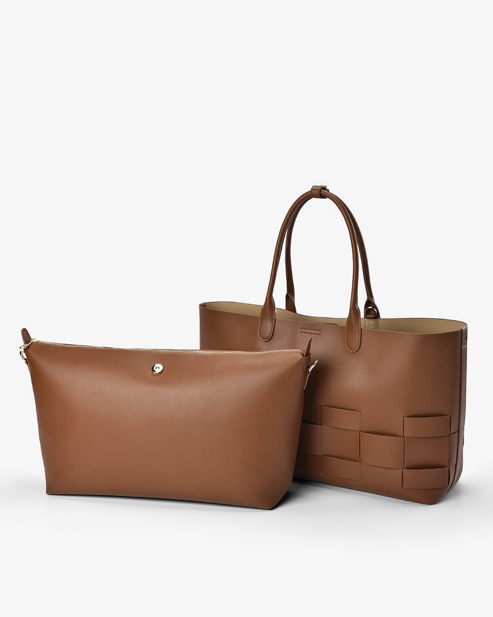Elms + King Kensington Tote - Tan Saffiano