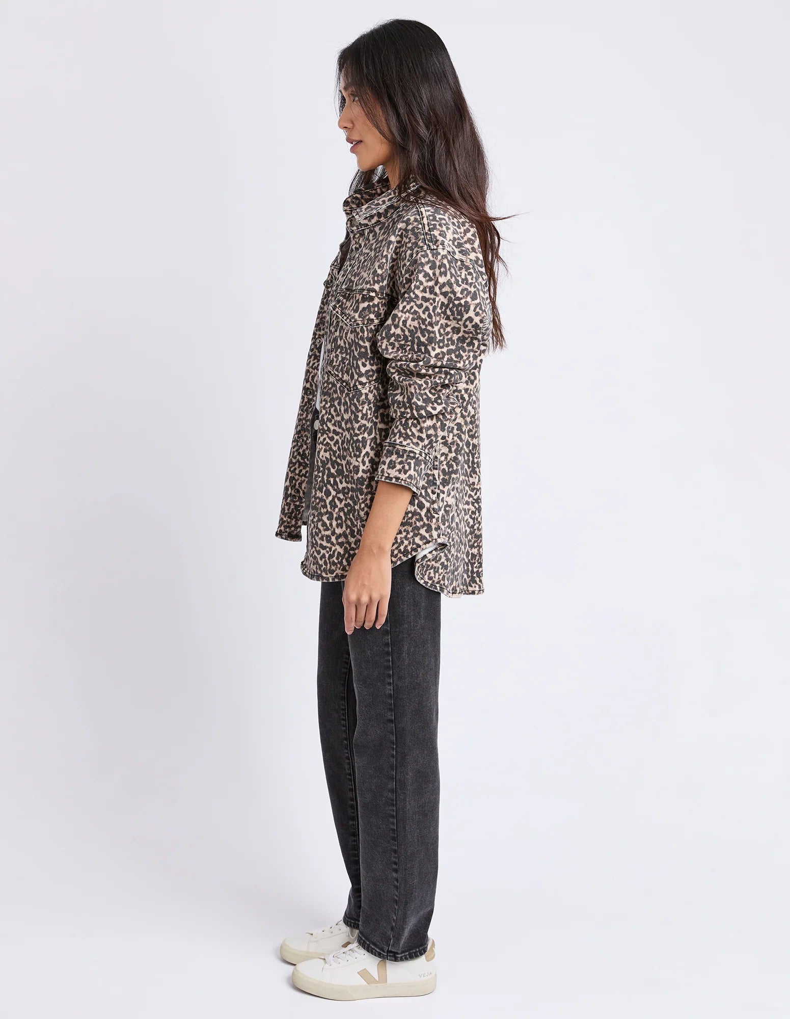 Foxwood Leopard Print Denim Shirt