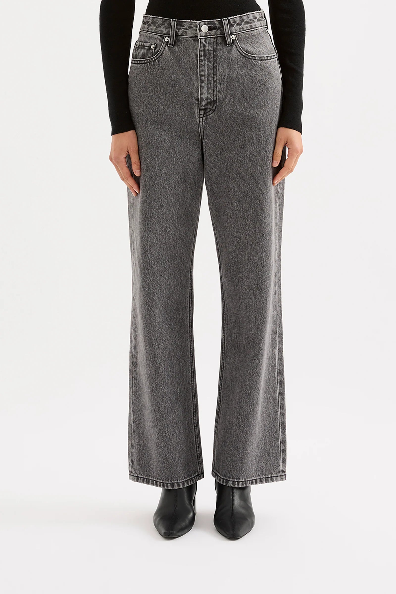 Nude Lucy Organic Relaxed Leg Jean Graphite