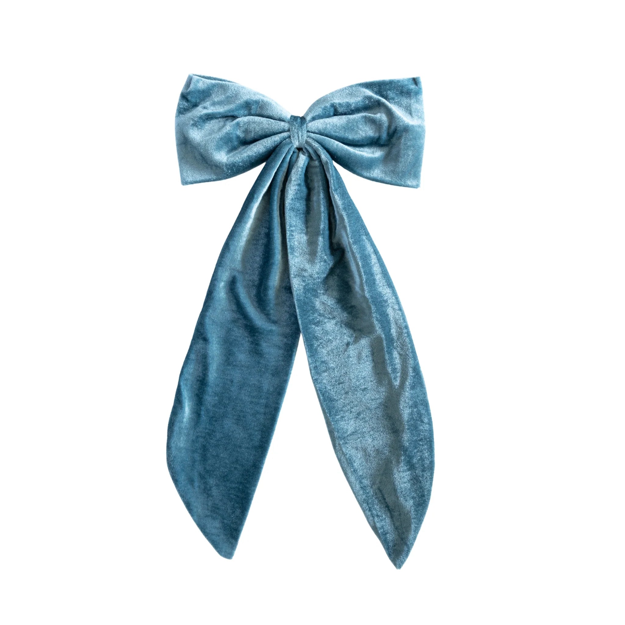 Large Ocean Blue Velvet Bow