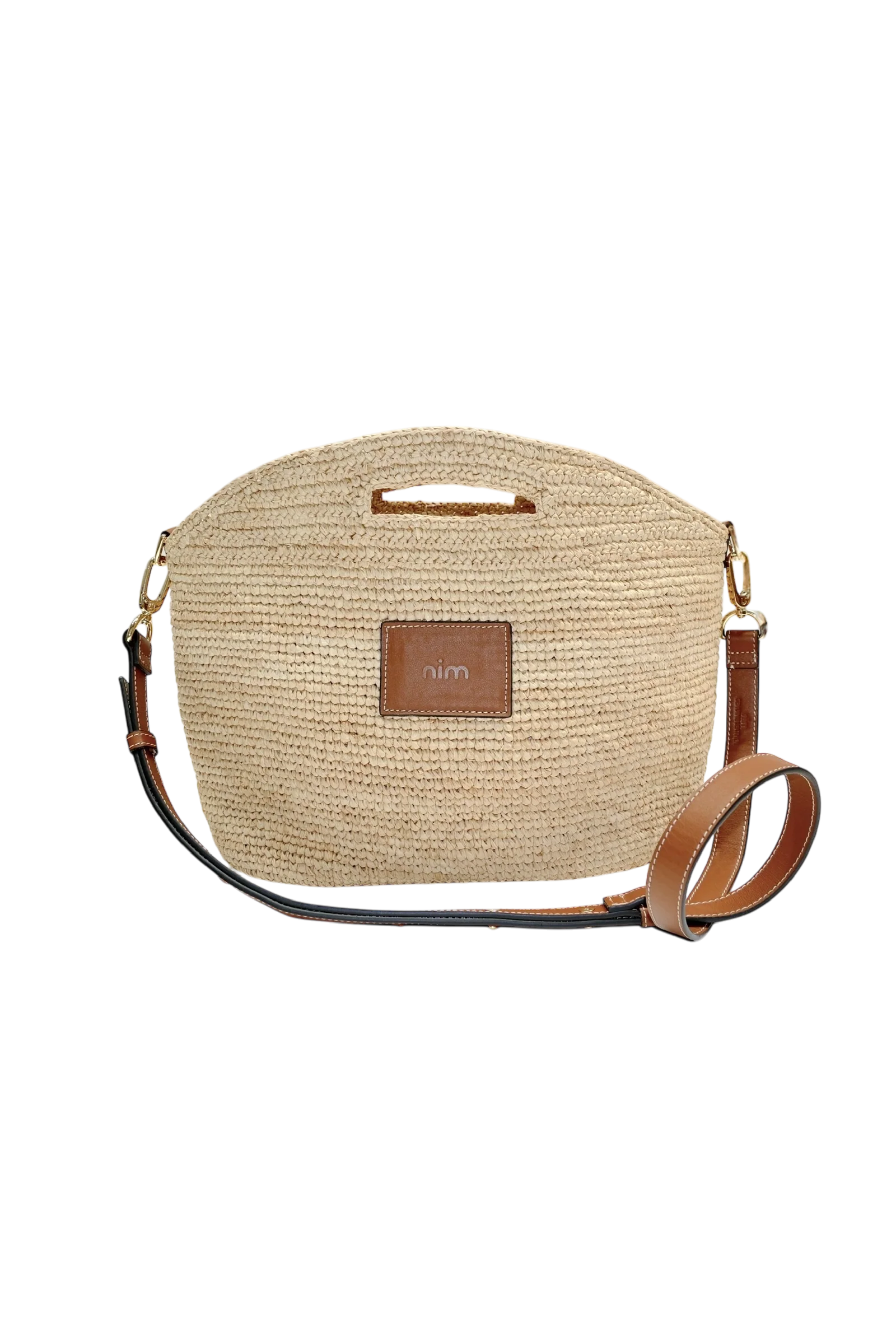 Nim Leather Trim Raffia BB