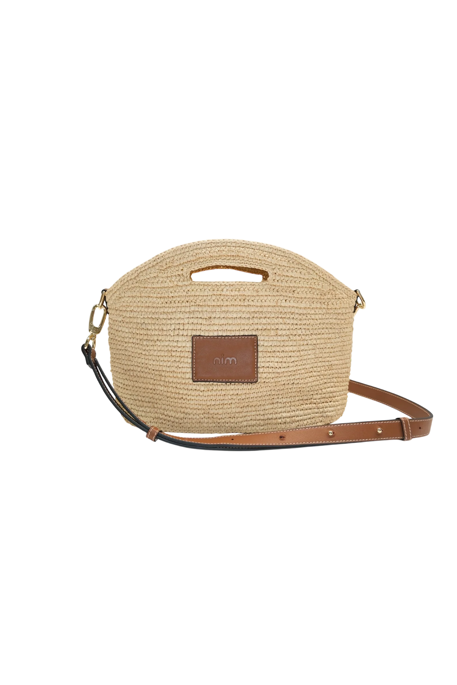 Nim Leather Trimmed Raffia Mini