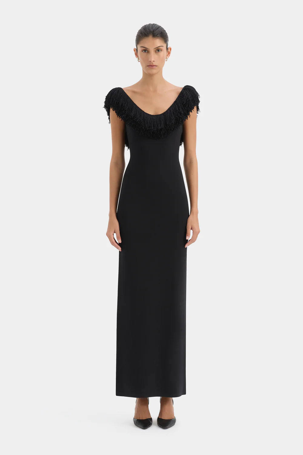 SIR. Marcelline Fringe Scoop Back Gown