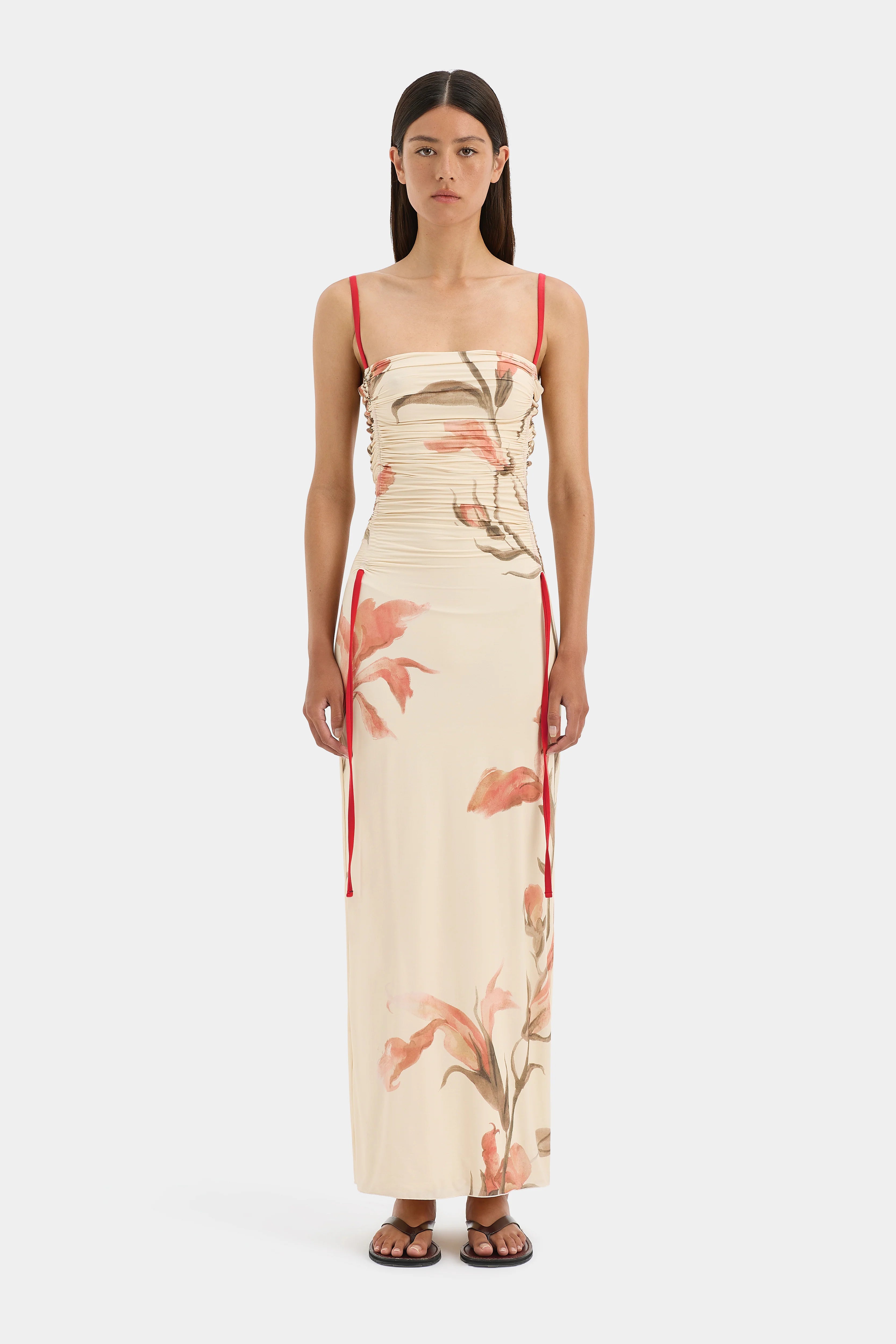 SIR. Hana Ruched Midi Dress