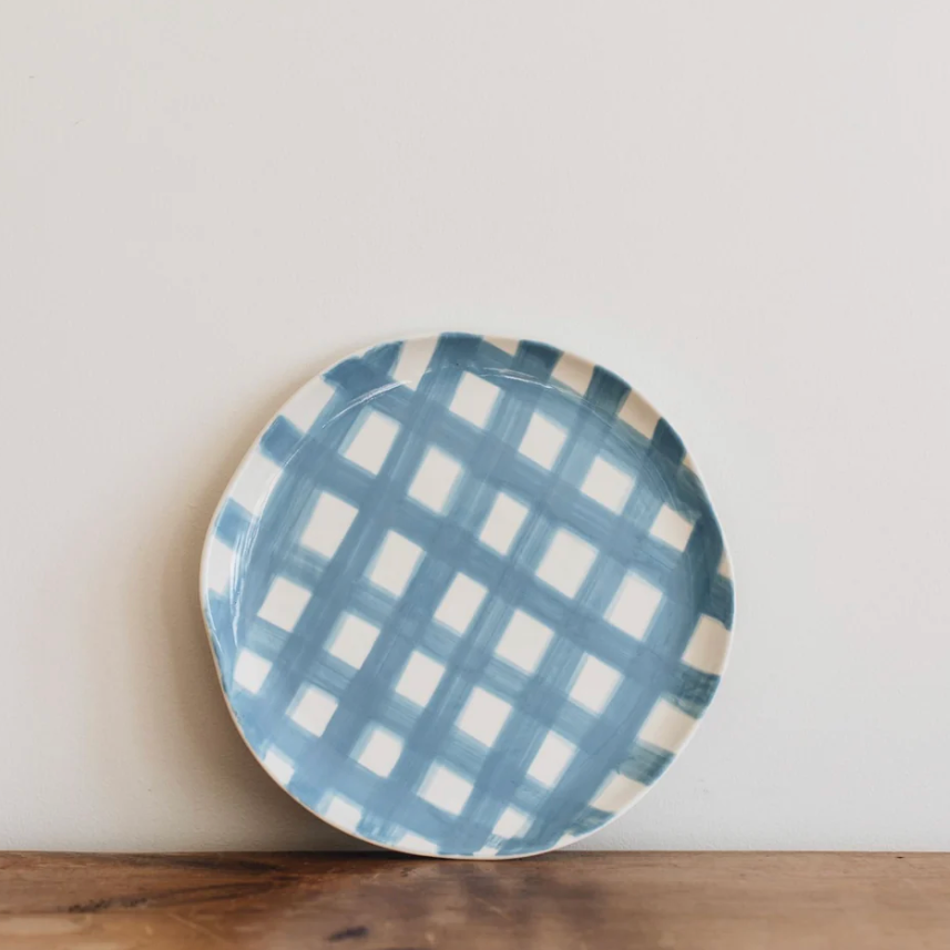 Noss & Co Gingham Dinner Plate Set 4