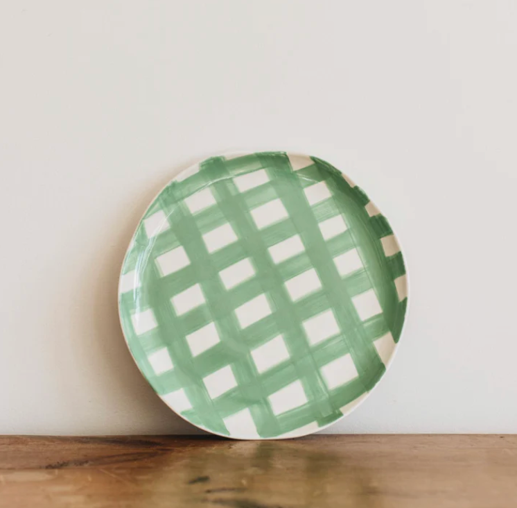 Noss & Co Gingham Dinner Plate Set 4