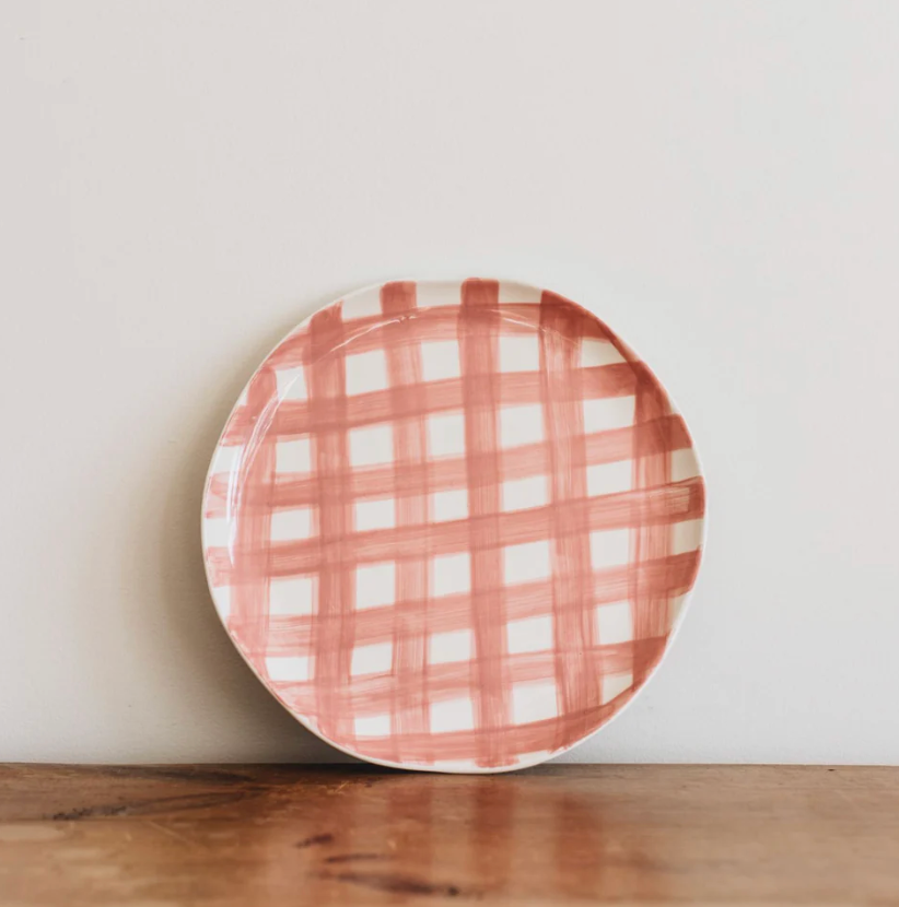 Noss & Co Gingham Dinner Plate Set 4