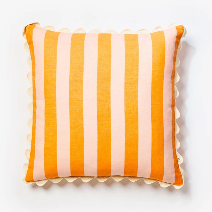 Bold Stripe Orange Pink Cushion