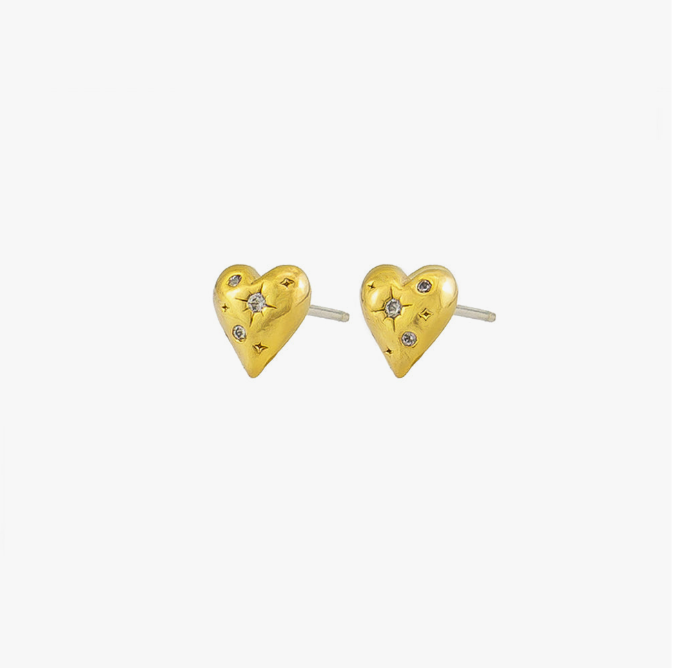 Jolie & Deen Daphne Heart Studs