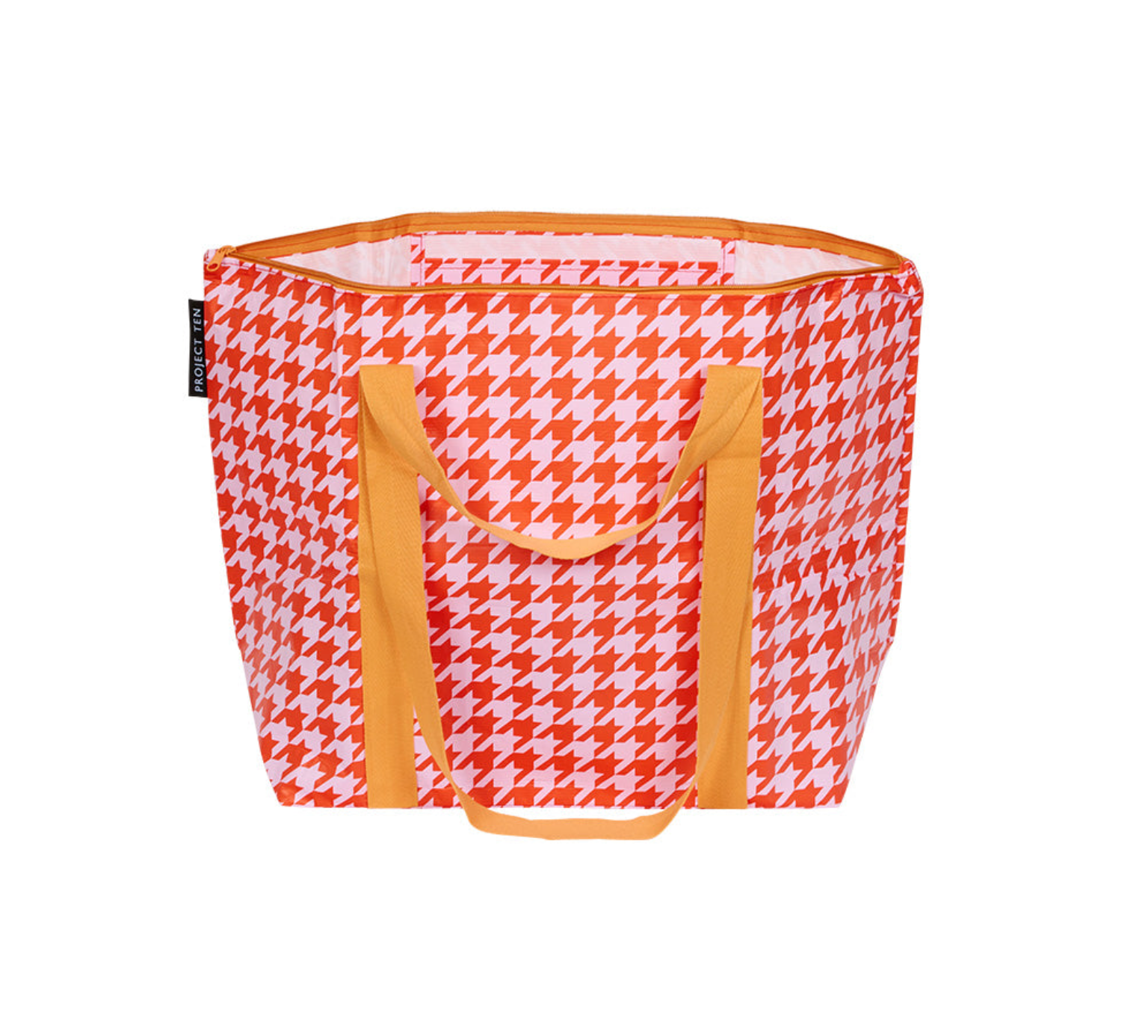 Project Ten Houndstooth Zip Medium Tote