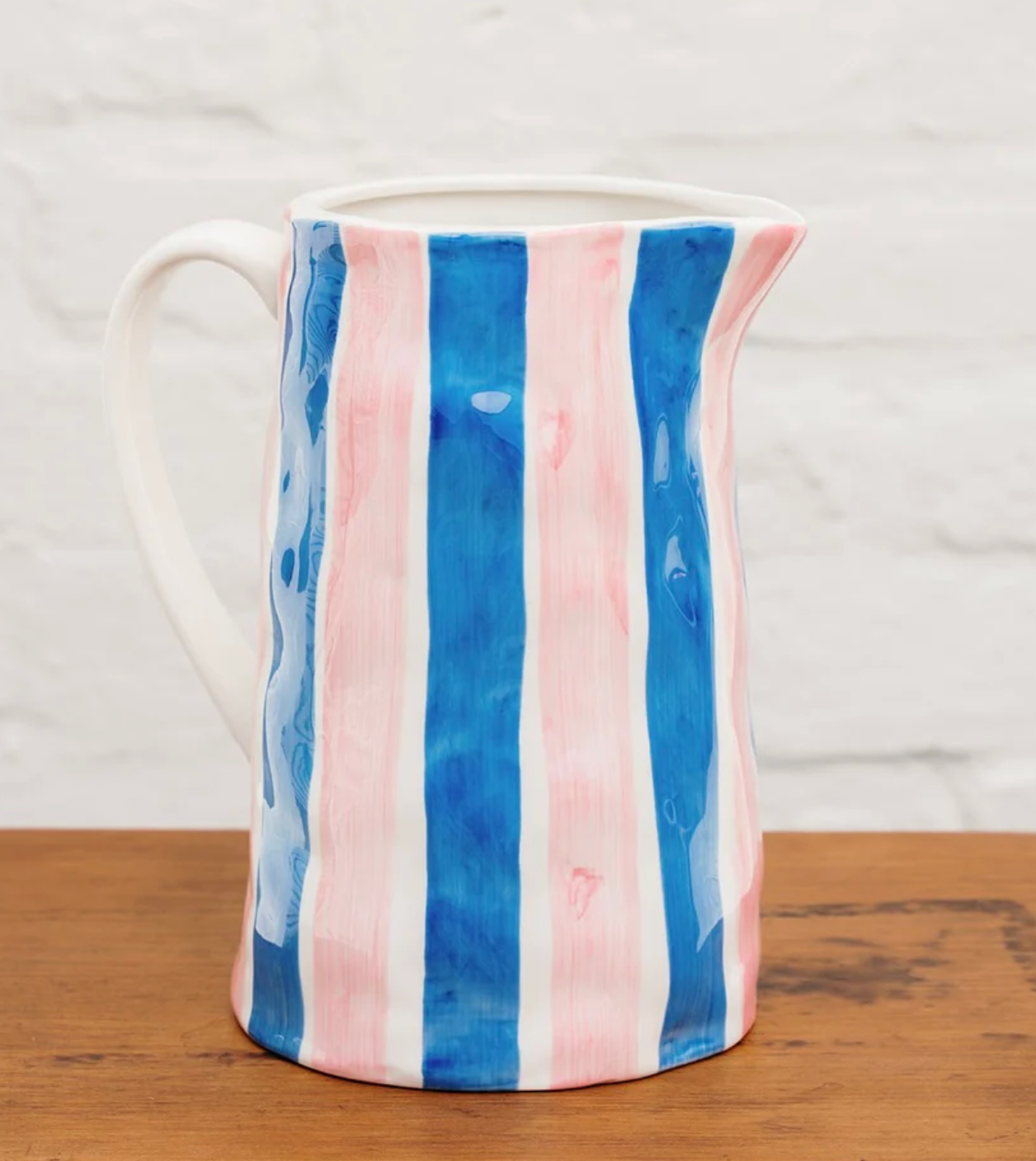 Noss Medium Jug Blue & Pink Stripe