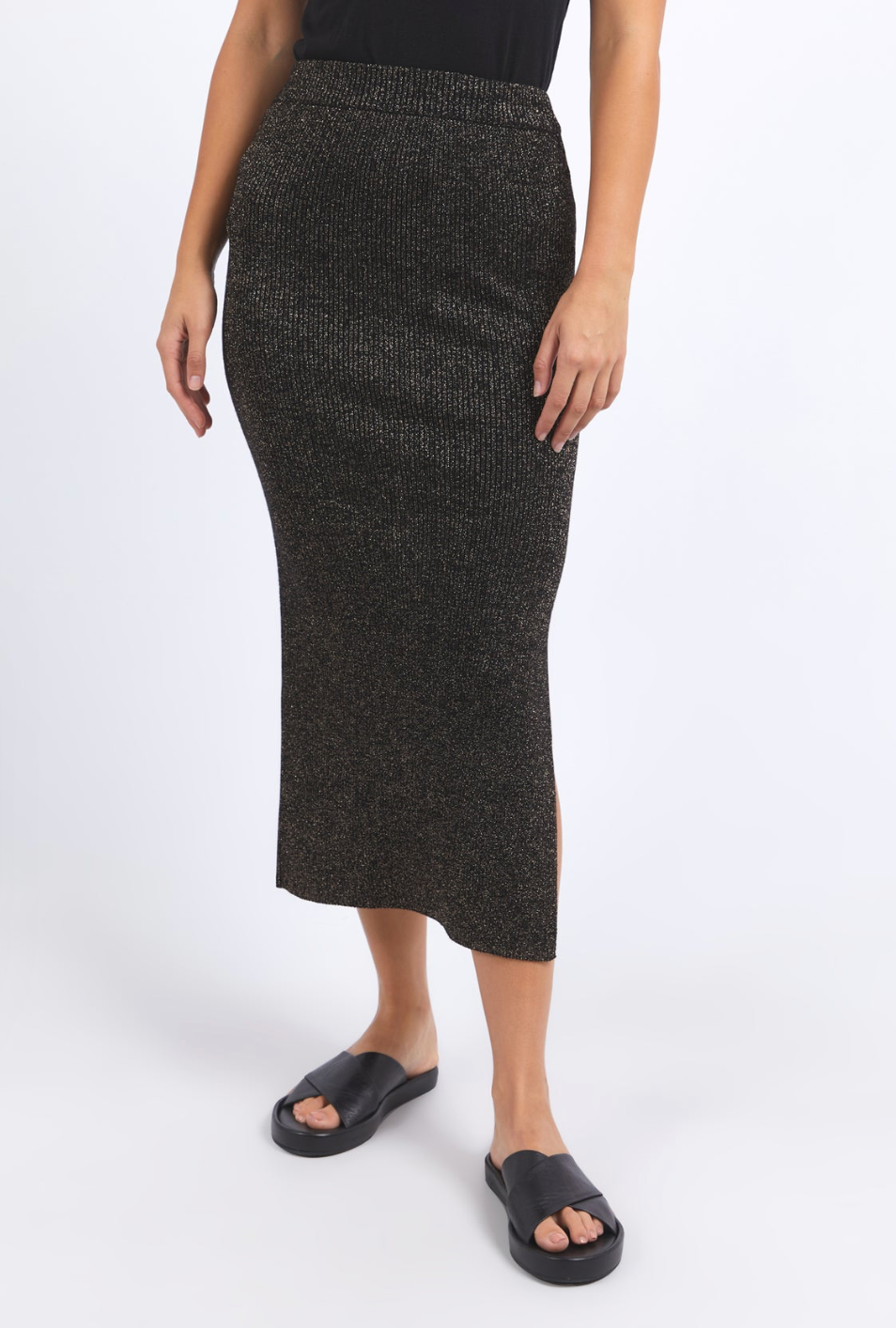 Foxwood Tessa Metallic Knit Skirt