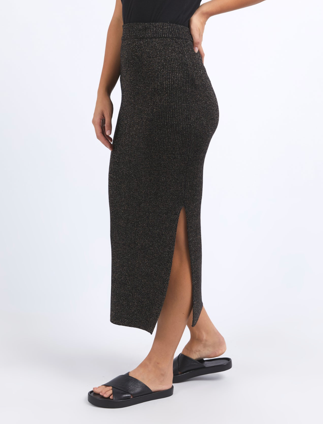 Foxwood Tessa Metallic Knit Skirt