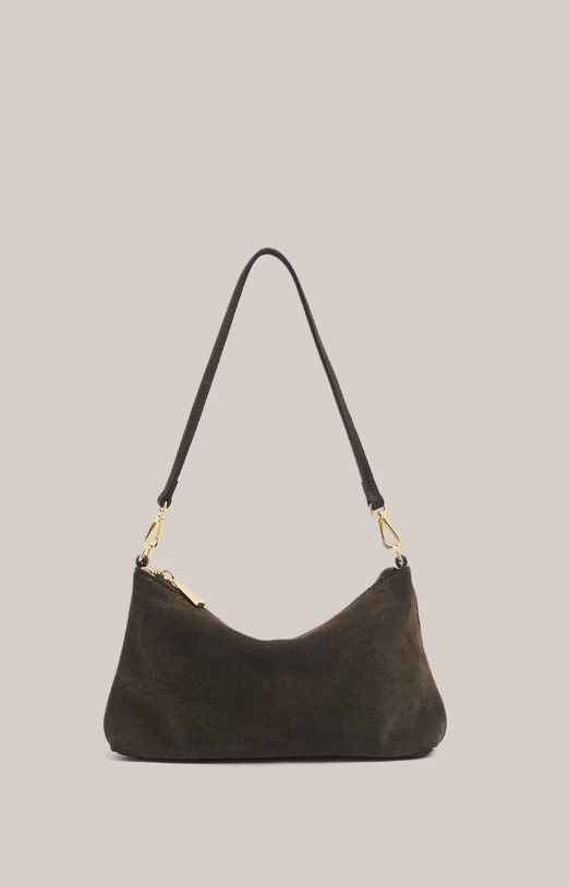 Vestirsi Ashley Dark Chocolate Suede Crossbody Bag