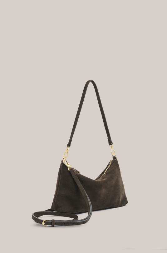 Vestirsi Ashley Dark Chocolate Suede Crossbody Bag