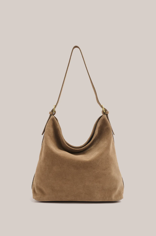 Vestirsi Savannah Brown Suede Hobo Bag