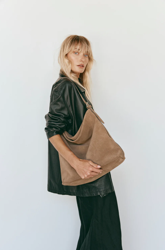 Vestirsi Savannah Brown Suede Hobo Bag