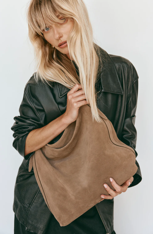 Vestirsi Savannah Brown Suede Hobo Bag