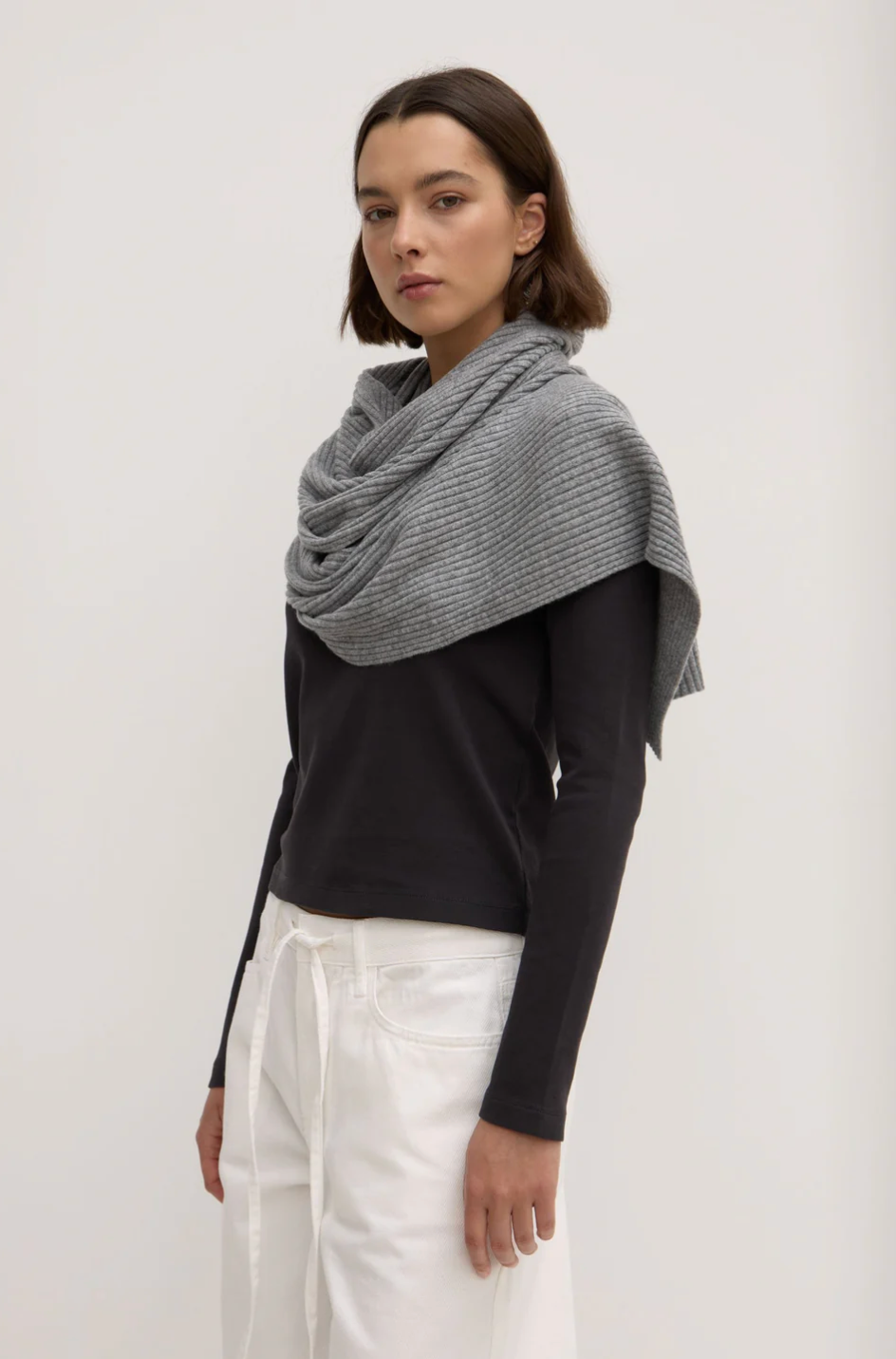 Assembly Label Wool Cashmere Rib Scarf