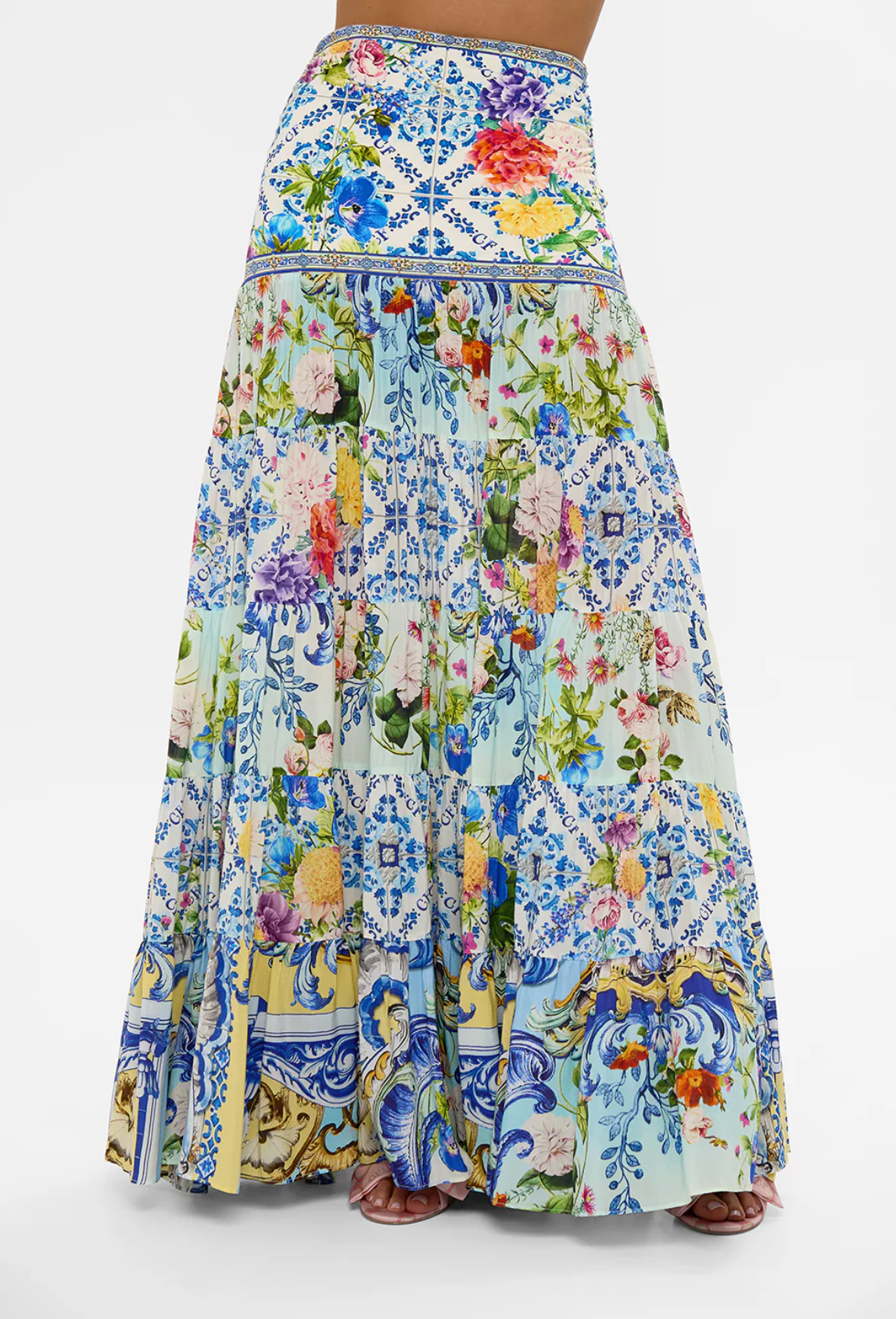Camilla Jersey Spliced Tiered Skirt