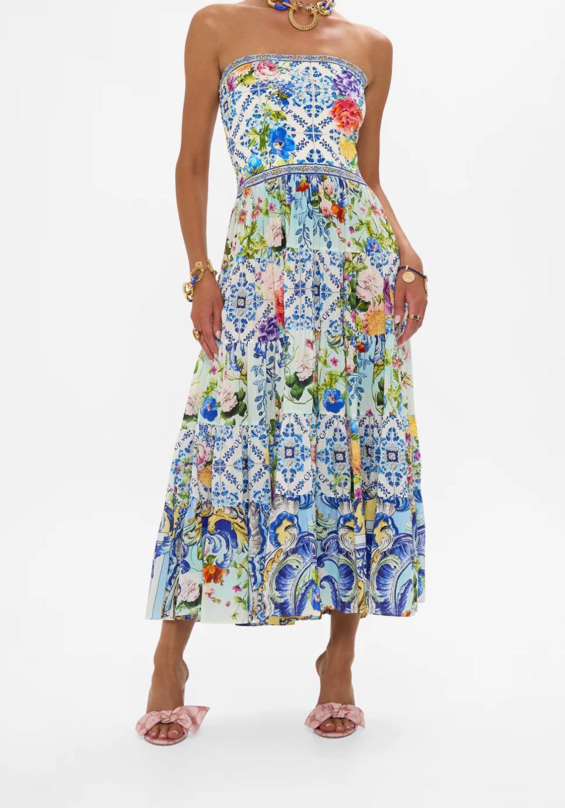 Camilla Jersey Spliced Tiered Skirt