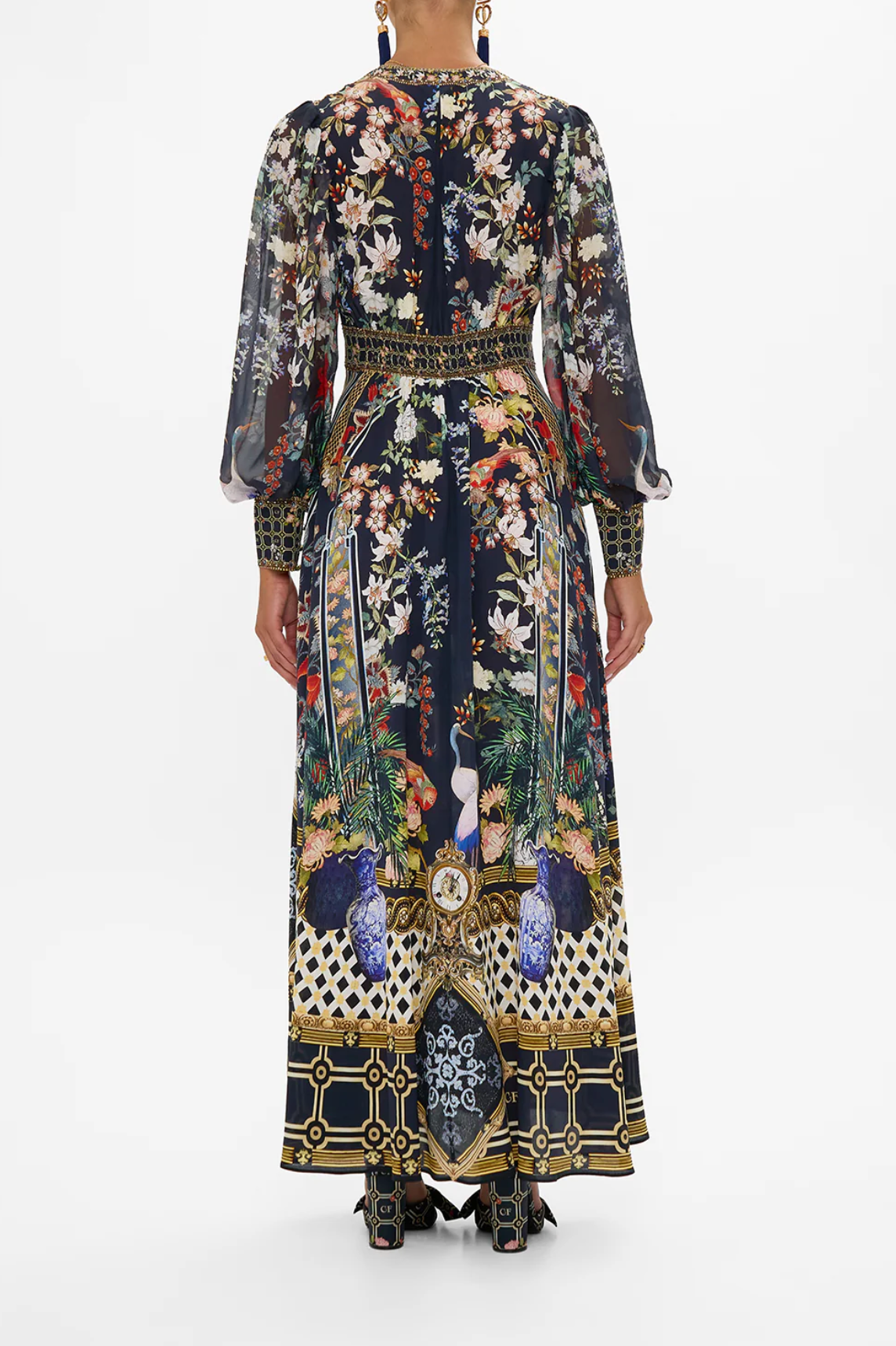 Camilla Palacio Poetry Shaped Waistband Dress with Gathered Sleeves