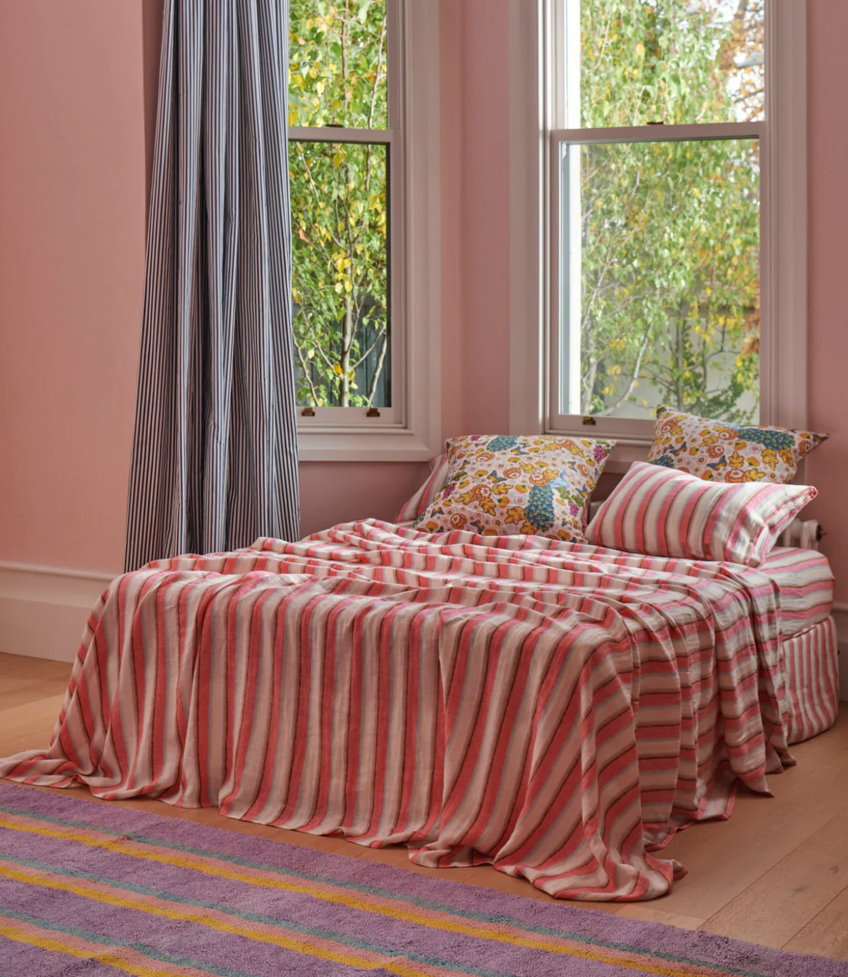 Kip & Co Rose Water Linen Flat Sheet